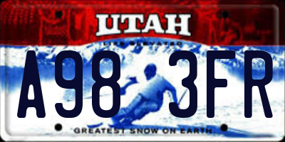 UT license plate A983FR