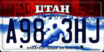 UT license plate A983HJ