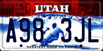 UT license plate A983JL
