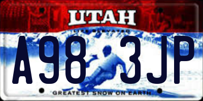 UT license plate A983JP