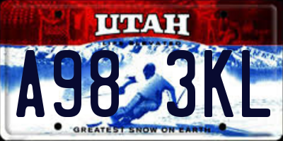 UT license plate A983KL