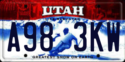 UT license plate A983KW