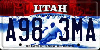 UT license plate A983MA