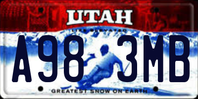 UT license plate A983MB