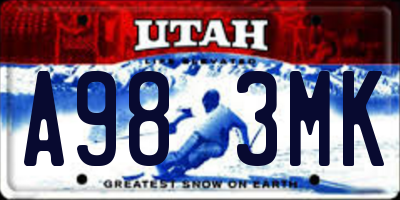 UT license plate A983MK