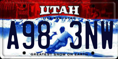 UT license plate A983NW