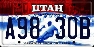 UT license plate A983OB