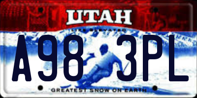 UT license plate A983PL