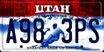 UT license plate A983PS