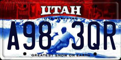 UT license plate A983QR