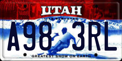 UT license plate A983RL