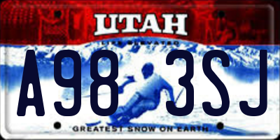 UT license plate A983SJ