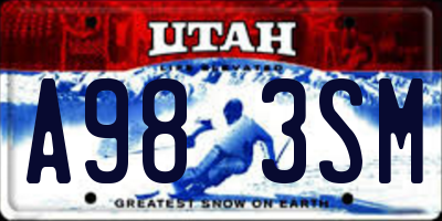 UT license plate A983SM