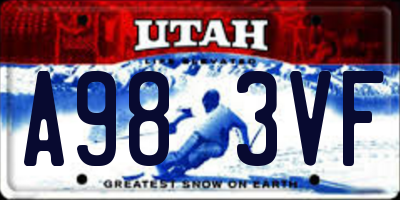 UT license plate A983VF