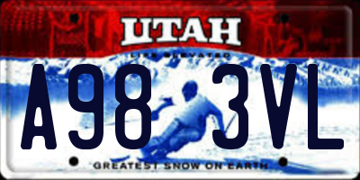 UT license plate A983VL