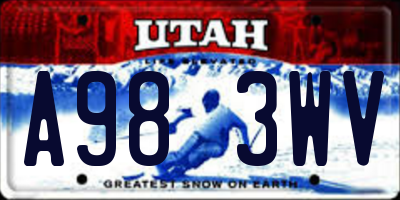 UT license plate A983WV