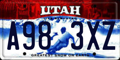 UT license plate A983XZ