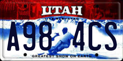 UT license plate A984CS