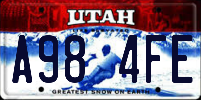 UT license plate A984FE