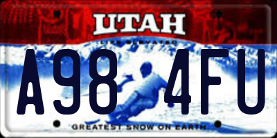 UT license plate A984FU