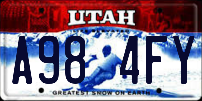 UT license plate A984FY