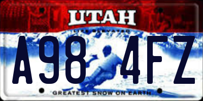 UT license plate A984FZ