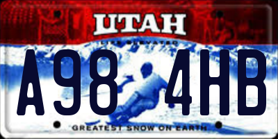 UT license plate A984HB
