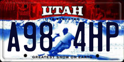 UT license plate A984HP
