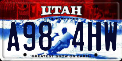 UT license plate A984HW