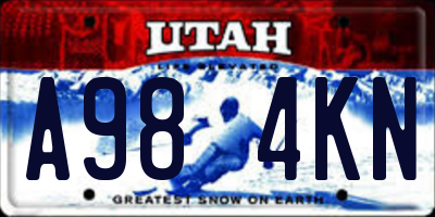 UT license plate A984KN