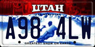 UT license plate A984LW