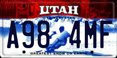 UT license plate A984MF