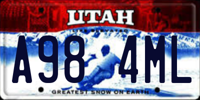 UT license plate A984ML