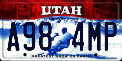 UT license plate A984MP