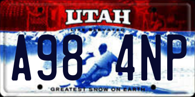 UT license plate A984NP