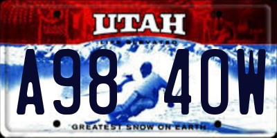 UT license plate A984OW