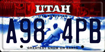 UT license plate A984PB