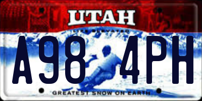 UT license plate A984PH