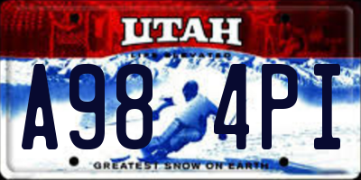 UT license plate A984PI