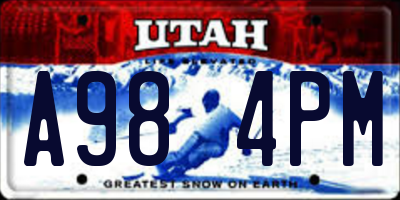UT license plate A984PM