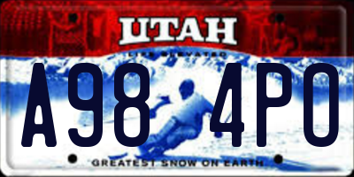 UT license plate A984PO