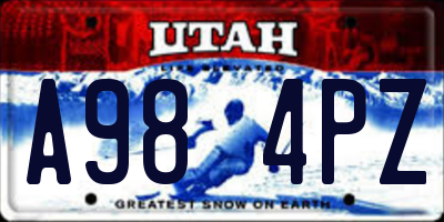 UT license plate A984PZ