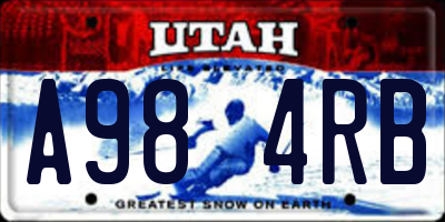 UT license plate A984RB