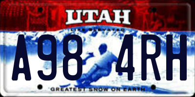 UT license plate A984RH