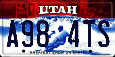 UT license plate A984TS
