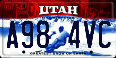 UT license plate A984VC