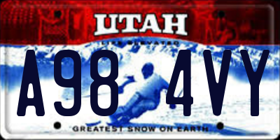 UT license plate A984VY
