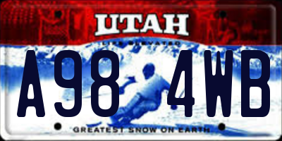 UT license plate A984WB