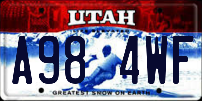 UT license plate A984WF