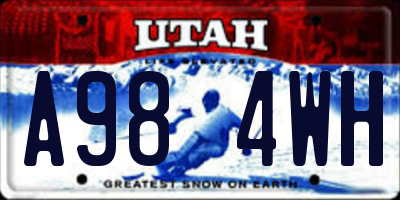 UT license plate A984WH